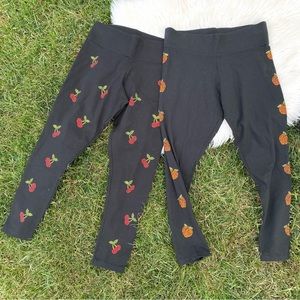 Victoria Secret Yoga Cherry and Peach Cotton Leggings XL bundle